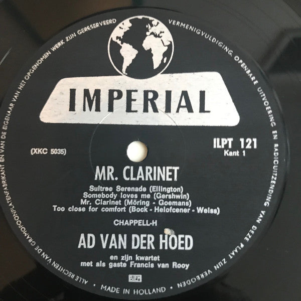 Ad Van Den Hoed Kwartet Als Gaste Francis van Rooy : Mr. Clarinet (10", MiniAlbum, Mono)