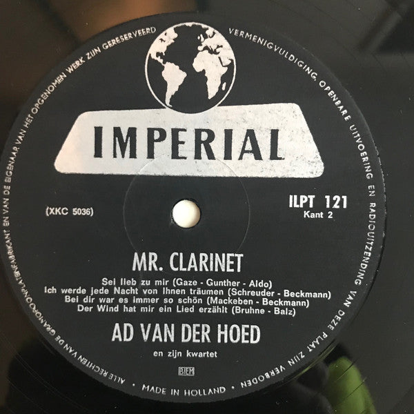 Ad Van Den Hoed Kwartet Als Gaste Francis van Rooy : Mr. Clarinet (10", MiniAlbum, Mono)