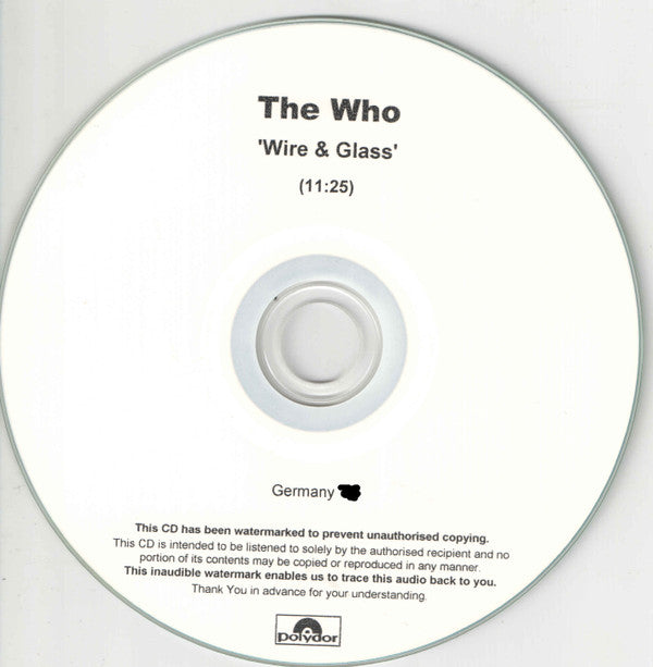 The Who : Wire & Glass (CDr, Promo, Wat)