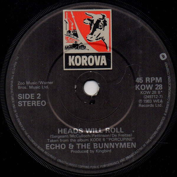 Echo & The Bunnymen : Never Stop (7", Single)