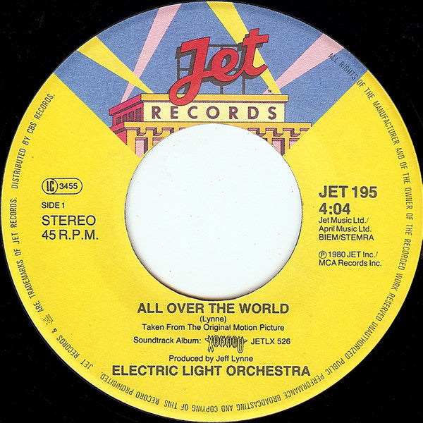 Electric Light Orchestra : All Over The World (7", Single, TEL)