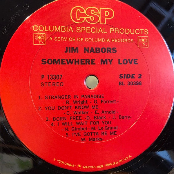 Jim Nabors : Somewhere My Love (LP, Comp)