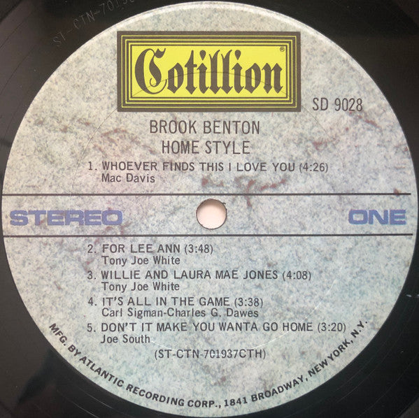 Brook Benton : Home Style (LP, Album, CTH)