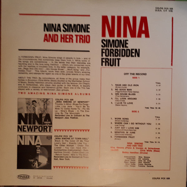 Nina Simone : Forbidden Fruit (LP, Album, RE)