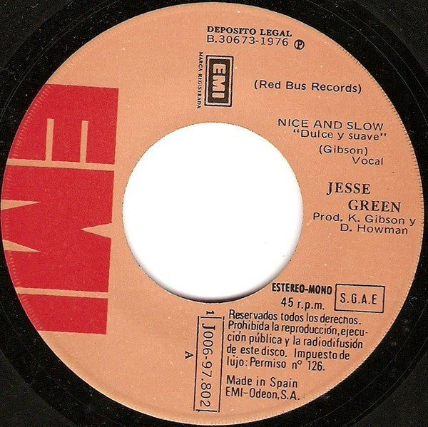 Jesse Green : Nice And Slow = Dulce Y Suave (7", Single, Mono)