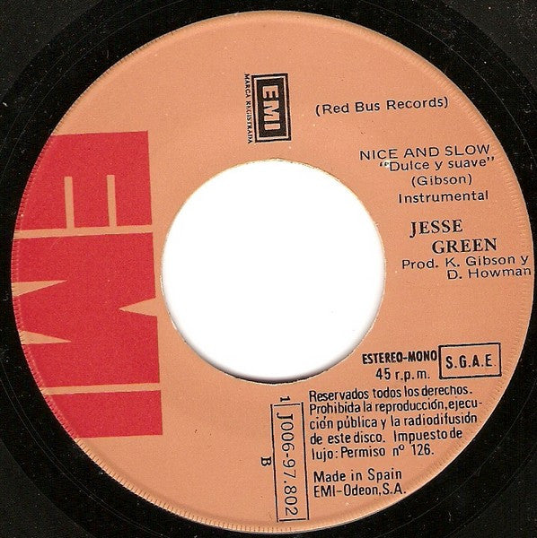 Jesse Green : Nice And Slow = Dulce Y Suave (7", Single, Mono)