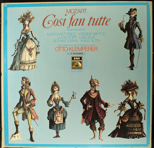 Wolfgang Amadeus Mozart - Margaret Price, Yvonne Minton, Lucia Popp, Luigi Alva, Geraint Evans, Hans Sotin, Otto Klemperer, New Philharmonia Orchestra : Cosi Fan Tutte   (4xLP + Box)