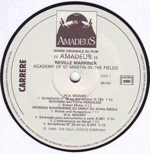 Sir Neville Marriner, The Academy Of St. Martin-in-the-Fields : Amadeus (Bande Originale Du Film) (2xLP, Comp, Gat)