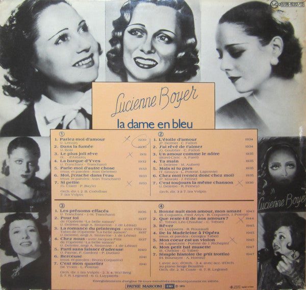 Lucienne Boyer : La Dame En Bleu "Parlez Moi D'Amour" 50 Ans De Chansons (2xLP, Comp, Gat)