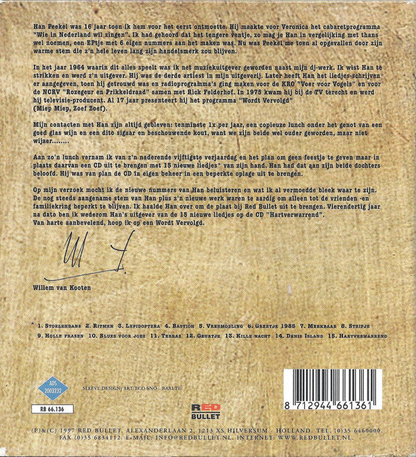 Han Peekel : Hartverwarrend (CD, Album)