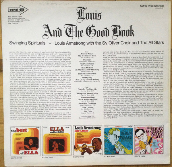 Louis Armstrong And His All-Stars With The Sy Oliver Choir : Louis And The Good Book (LP, Album, RE)