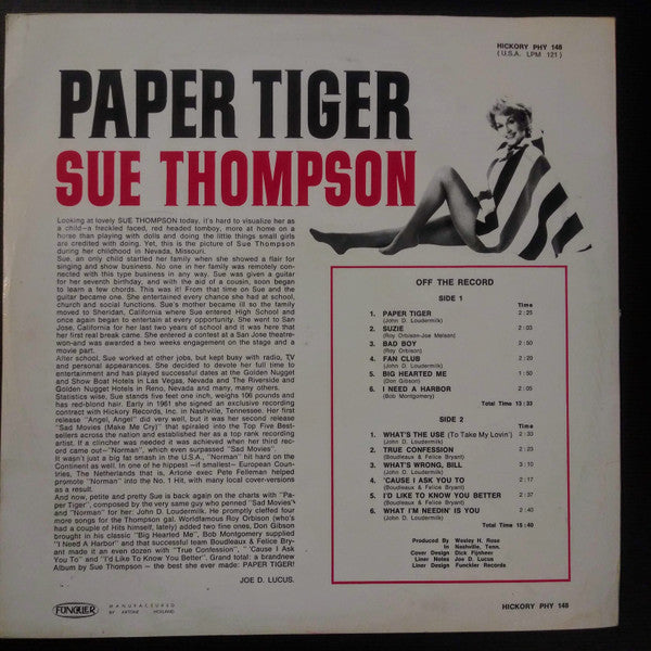 Sue Thompson : Paper Tiger (LP)