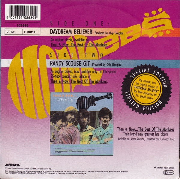 The Monkees : Daydream Believer (7", Single)