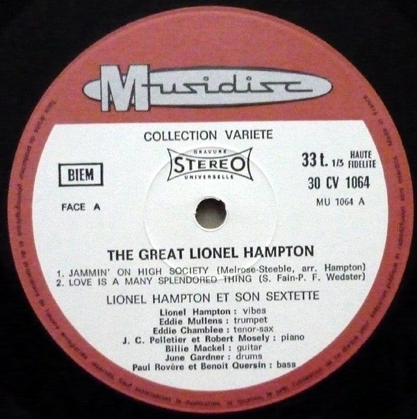 Lionel Hampton And His Sextet : The Great Lionel Hampton (LP, RE)