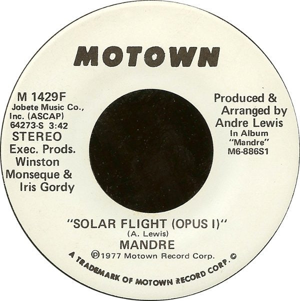 Mandré : Solar Flight (Opus I) (7", Mono, Promo, Mon)