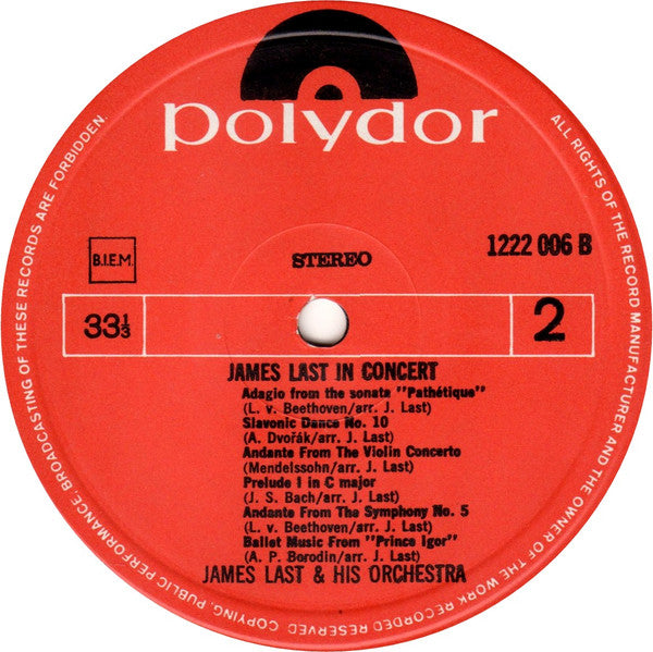 James Last : In Concert (LP, Album, RE)