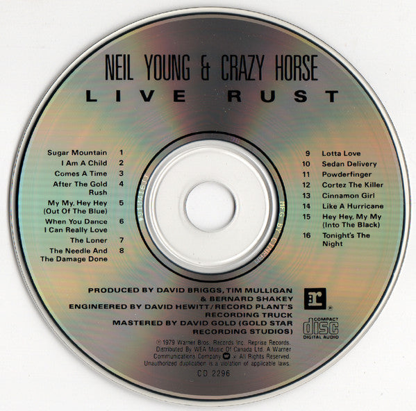 Neil Young & Crazy Horse : Live Rust (CD, Album, RE)