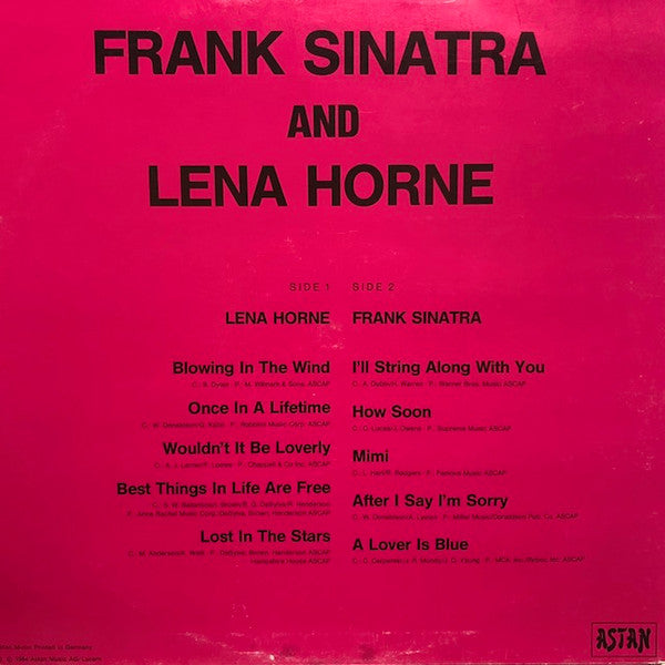 Frank Sinatra And Lena Horne : Frank Sinatra And Lena Horne (LP, Comp)