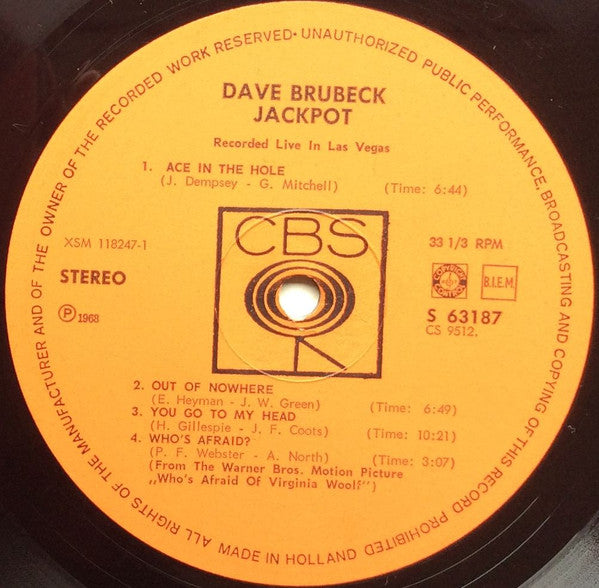 Dave Brubeck : Jackpot (LP, Album)
