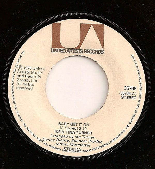 Ike & Tina Turner : Baby - Get It On (7", Single)