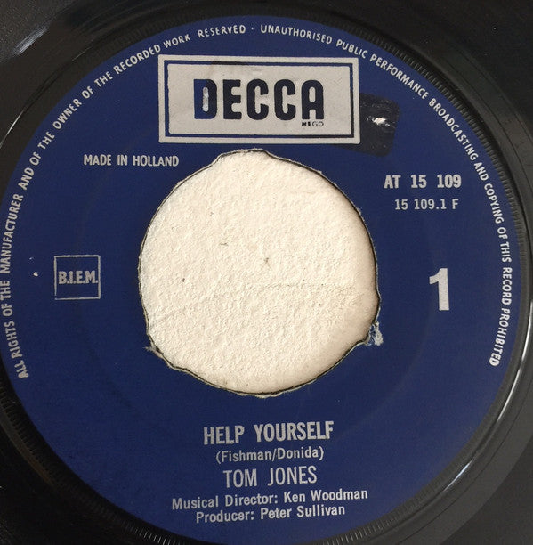 Tom Jones : Help Yourself (7", Single, Mono)