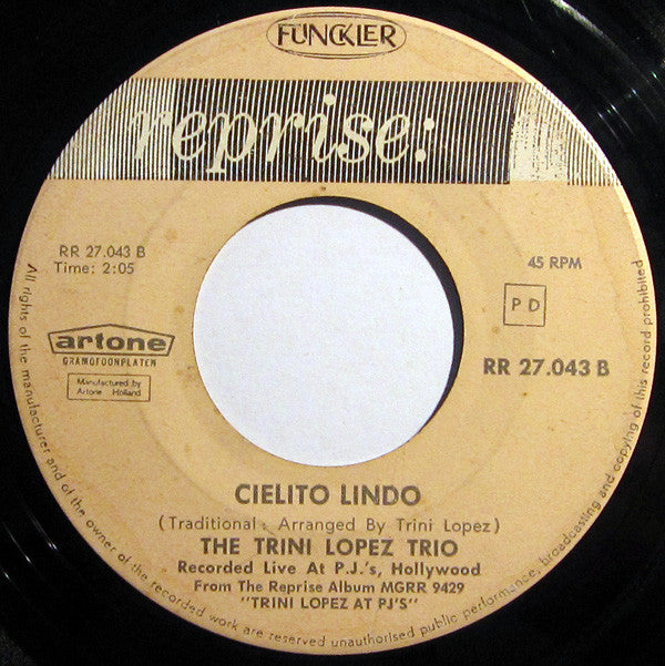 Trini Lopez : This Land Is Your Land / Cielito Lindo (7", Single, Jukebox, Dar)