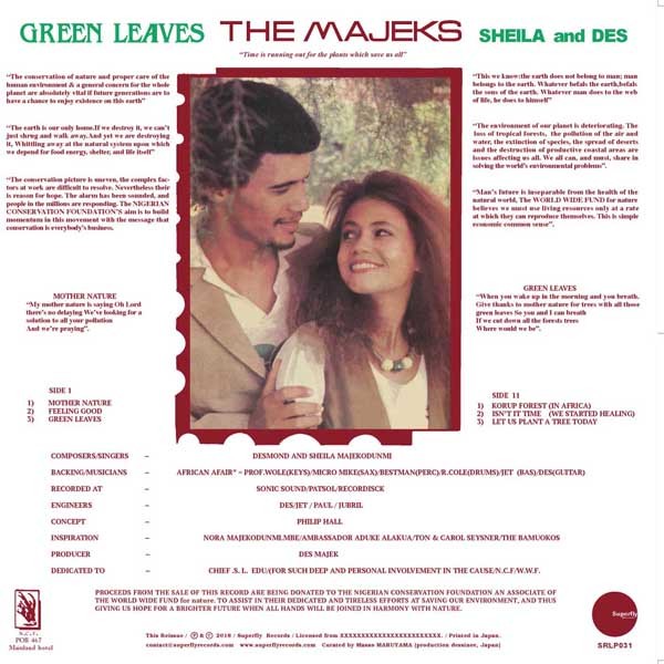 Sheila Majekodunmi And Desmond Majekodunmi : Green Leaves (LP, Album, Ltd, RE, RM)