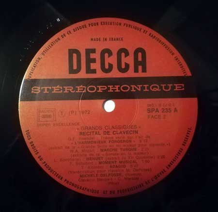 Michèle Delfosse : Récital De Clavecin: Scarlatti, Rameau, Handel, Boccherini, Albinoni (LP, Album)