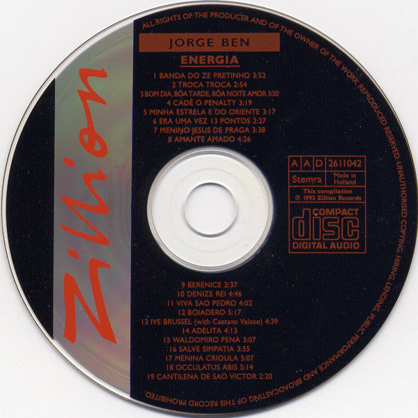 Jorge Ben : Energia (CD, Comp, RE, AAD)