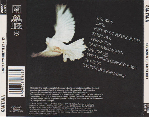Santana : Santana's Greatest Hits (CD, Comp, RE)