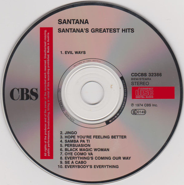 Santana : Santana's Greatest Hits (CD, Comp, RE)