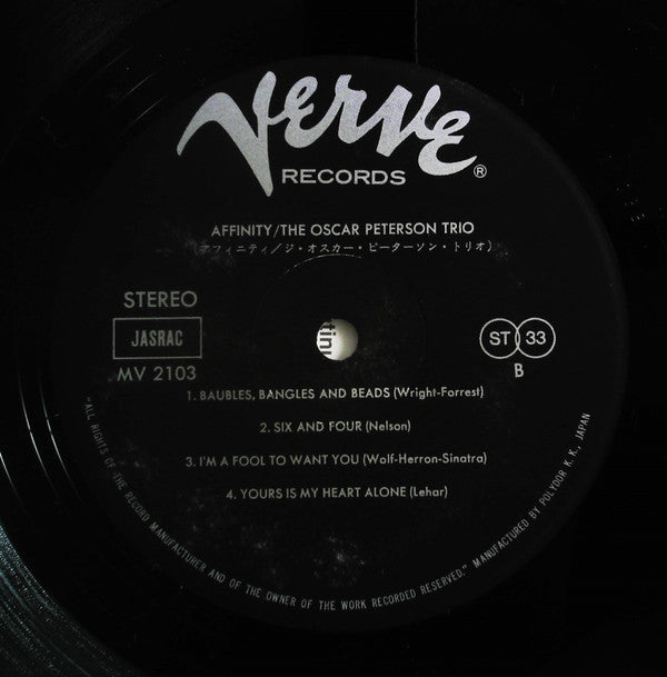 The Oscar Peterson Trio : Affinity (LP, Album, RE)