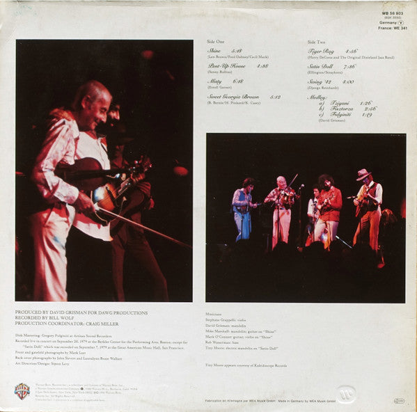 Stéphane Grappelli / David Grisman : Live (LP, Album, Gat)
