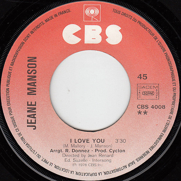 Jeane Manson : Avant De Nous Dire Adieu (7")