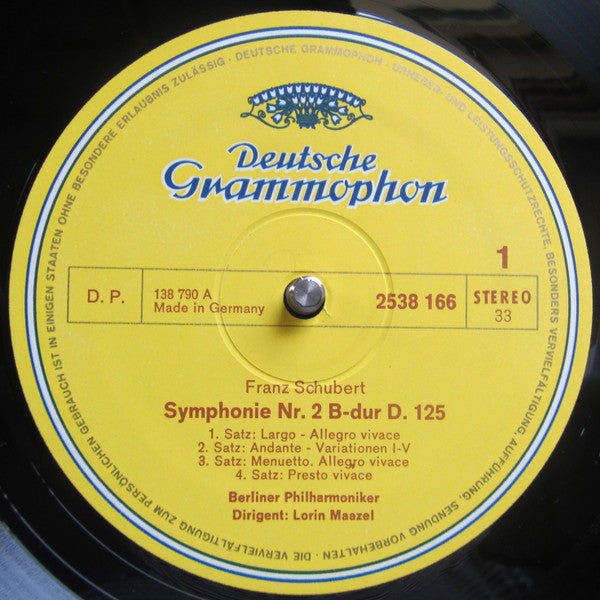 Franz Schubert - Berliner Philharmoniker, Lorin Maazel : Symphonies Nos. 2 & 3 (LP)
