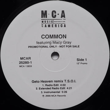 Common Featuring Macy Gray : Geto Heaven (Remix T.S.O.I.) (12", Promo)