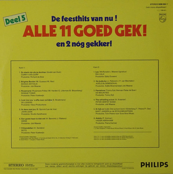 Various : Alle 11 Goed Gek! En 2 Nog Gekker! Deel 5 (LP, Comp)