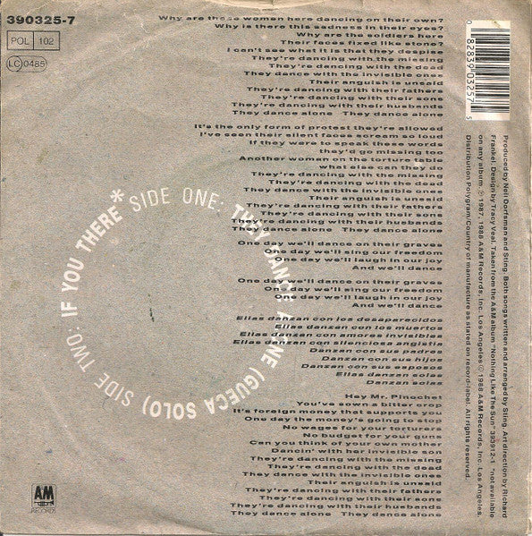 Sting : They Dance Alone (7", Single, Top)