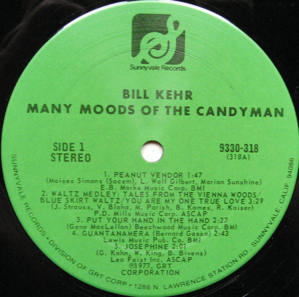 Bill Kehr : The Many Moods Of The Candyman (LP, Album, Gre)