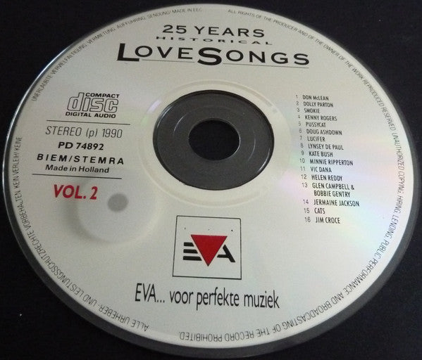 Various : 25 Years Historical LoveSongs Vol. 2 (CD, Comp)