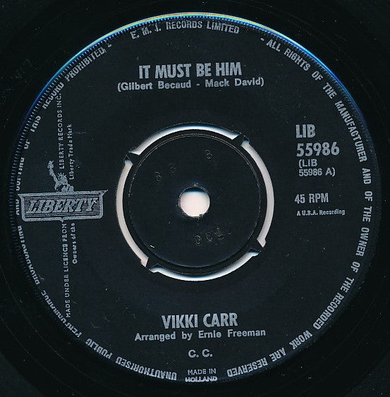 Vikki Carr : It Must Be Him (7", Single)