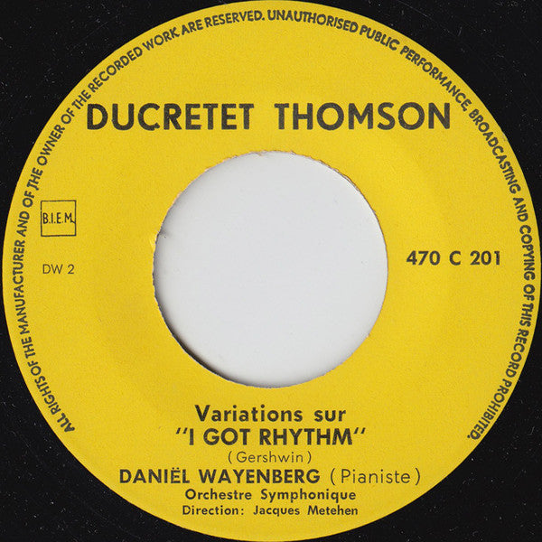 George Gershwin, Daniel Wayenberg, L'Orchestre De Jacques Météhen : Variations Sur I Got Rhythm (7", EP)