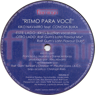 Kiko Navarro Featuring Concha Buika : Ritmo Para Você (12")