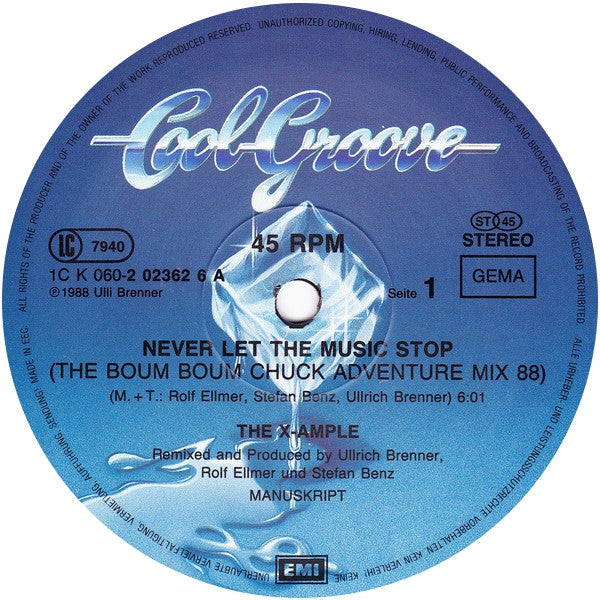 The X-Ample : Never Let The Music Stop (12", Maxi)