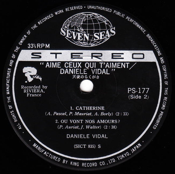 Daniele Vidal : 天使のらくがき = Aime Ceux Qui T'Aiment (7", EP)