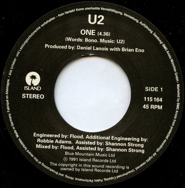 U2 : One (7", Single)