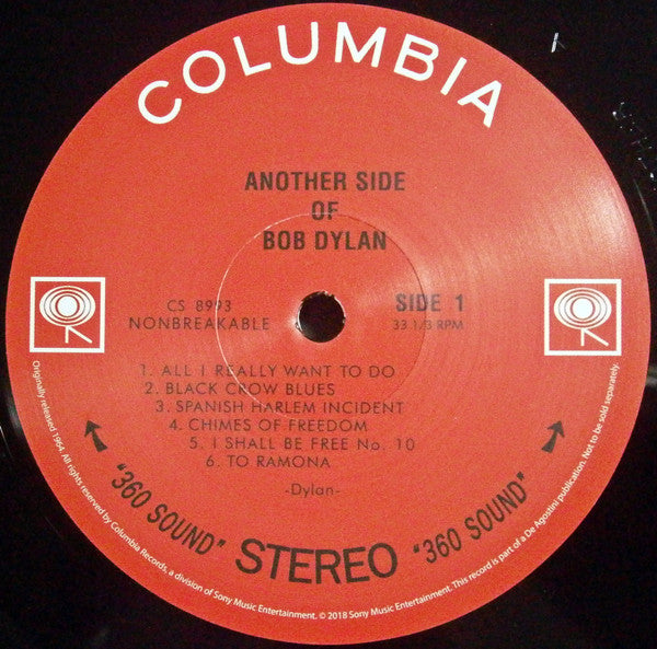 Bob Dylan : Another Side Of Bob Dylan (LP, Album, RE, 180)