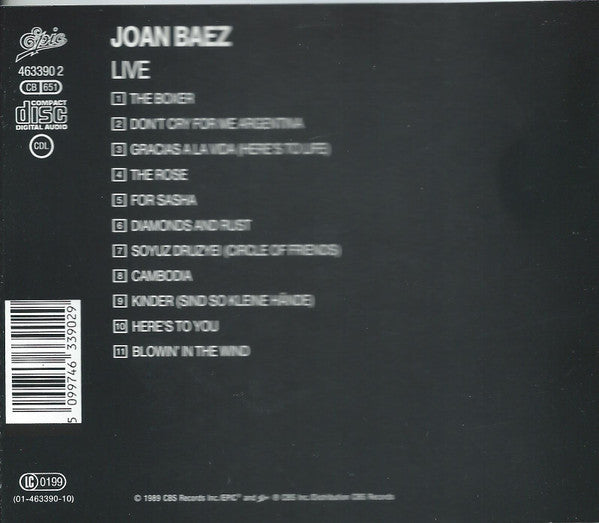 Joan Baez : Live (CD, Album)