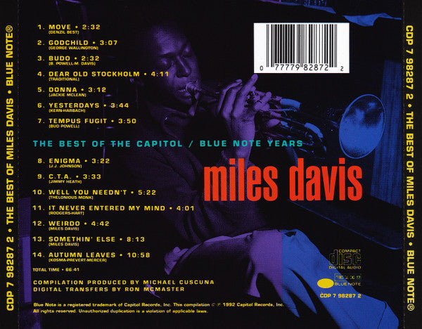 Miles Davis : The Best Of Miles Davis (The Capitol / Blue Note Years) (CD, Comp, RE)