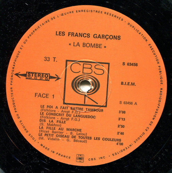 Les Francs Garçons : La Bombe (LP, Album, Gat)